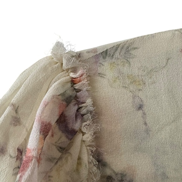 LoveShackFancy Floral Cora Silk Mini Dress Size SM Cream Coquette Feminine Sheer - Picture 11 of 14